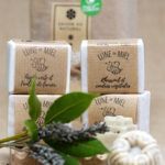 Kit découverte 6 savons invités Gamme Lune de Miel. Coffret
